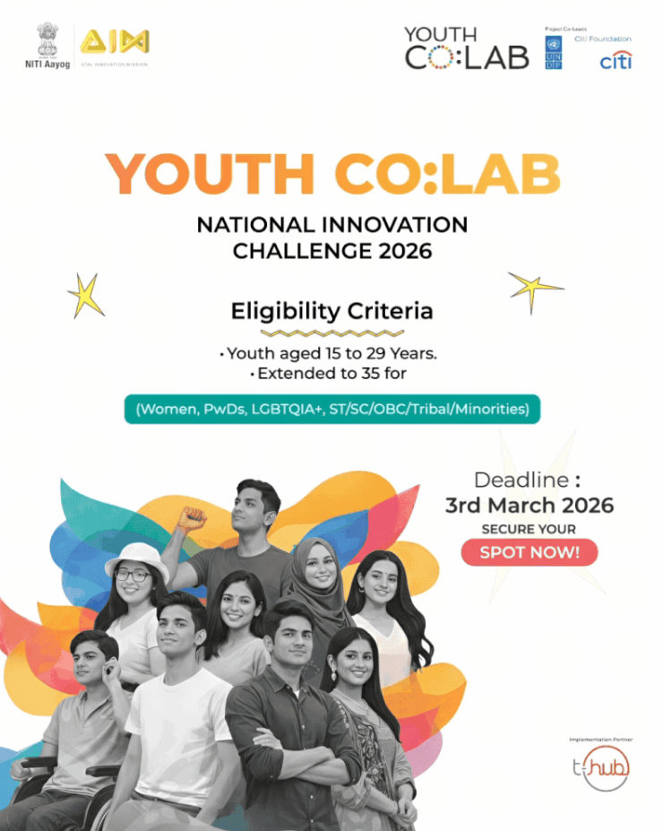 Youth Co:Lab National Innovation Challenge 2026 (India): Seed Grants up to INR 3.5 Lakhs for Youth-Led Startups Driving Responsible Consumption