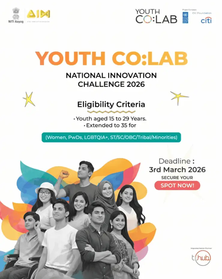 Youth Co:Lab National Innovation Challenge 2026 (India): Seed Grants up to INR 3.5 Lakhs for Youth-Led Startups Driving Responsible Consumption