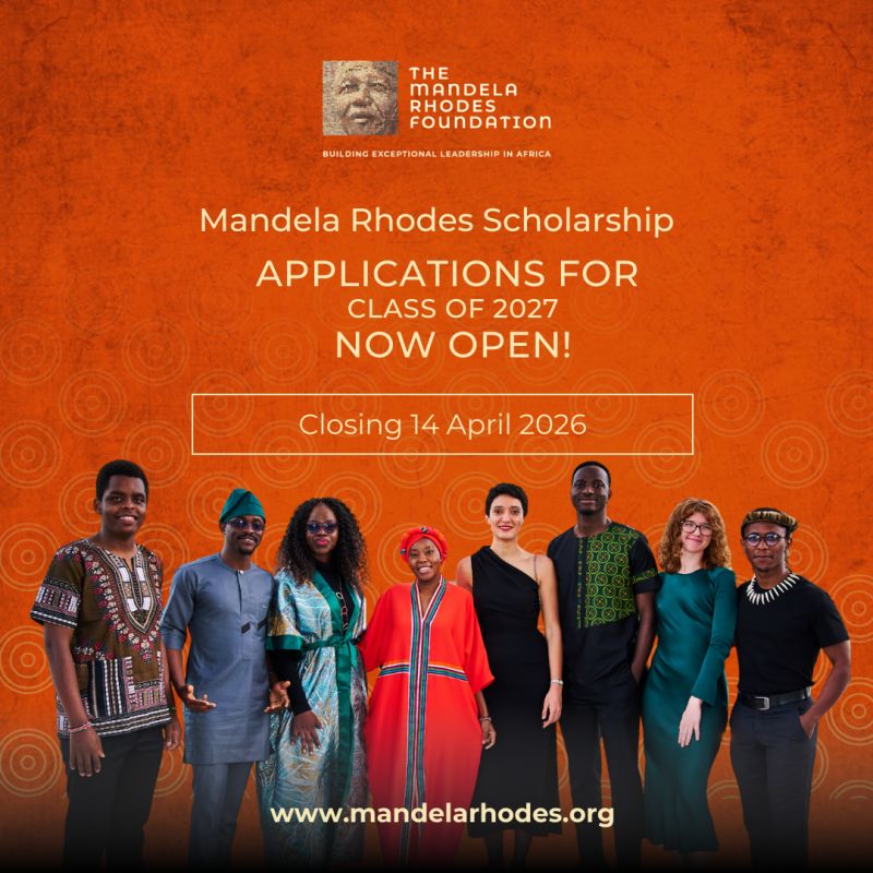 Mandela Rhodes Scholarship 2027: Fully Funded Postgraduate Scholarship for African Students to Study in South Africa
