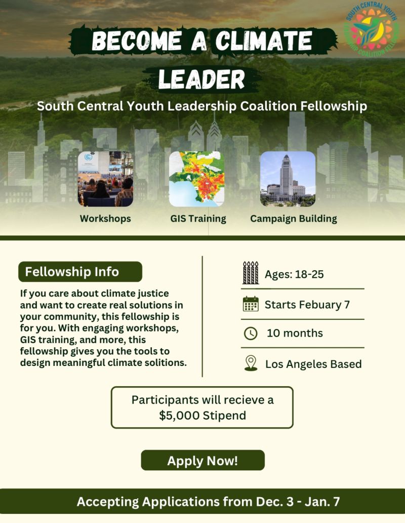 South Central Youth Leadership Coalition Fellowship: Equipping LA Youth to Lead in Climate Action