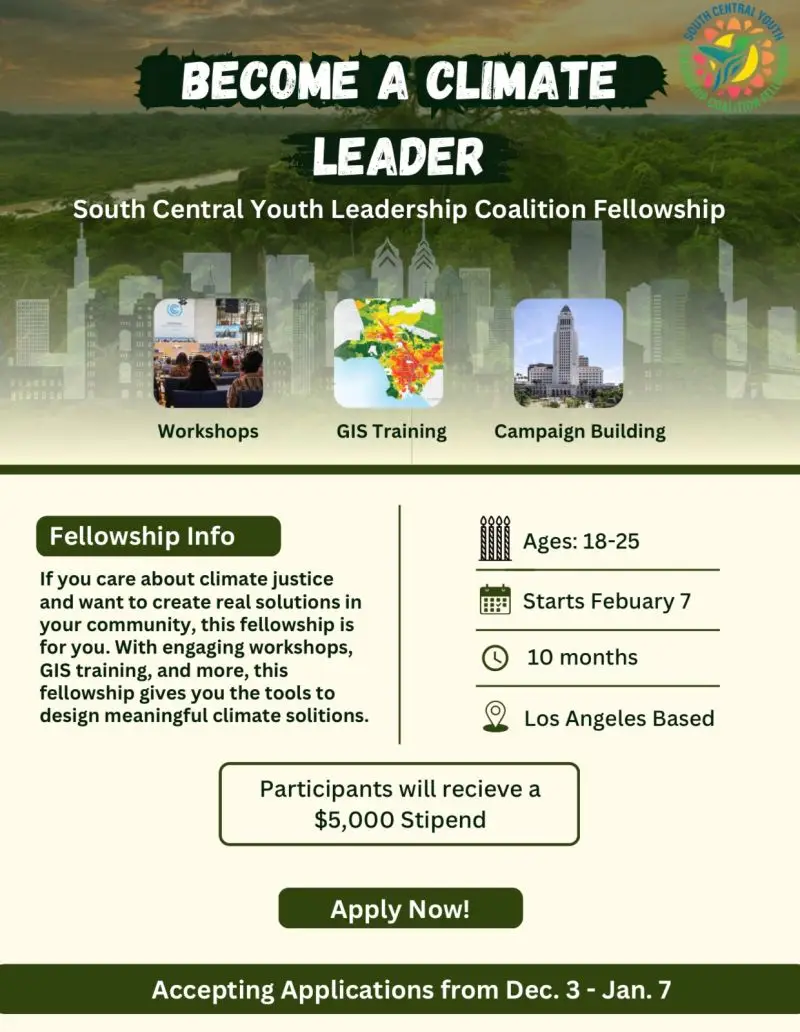 South Central Youth Leadership Coalition Fellowship: Equipping LA Youth to Lead in Climate Action