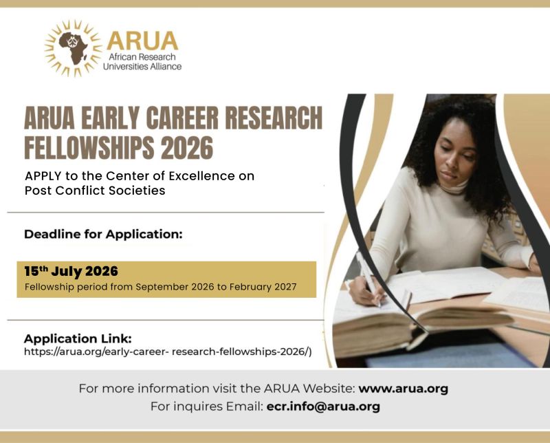 ARUA Early-Career Research Fellowship 2026–2027: Six-Month Research Opportunities Across Africa