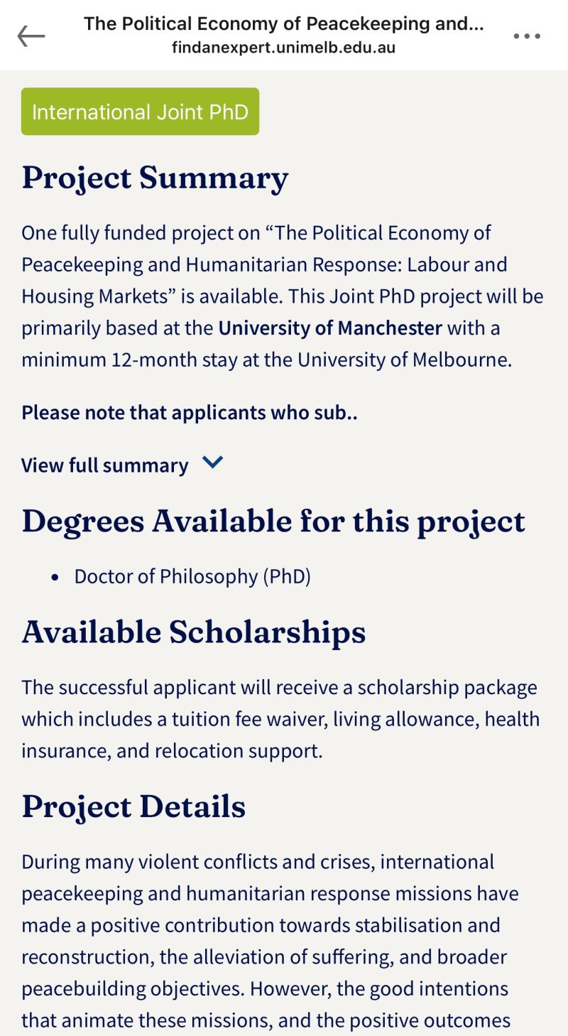 Research Degree Opportunity: International Joint PhD
