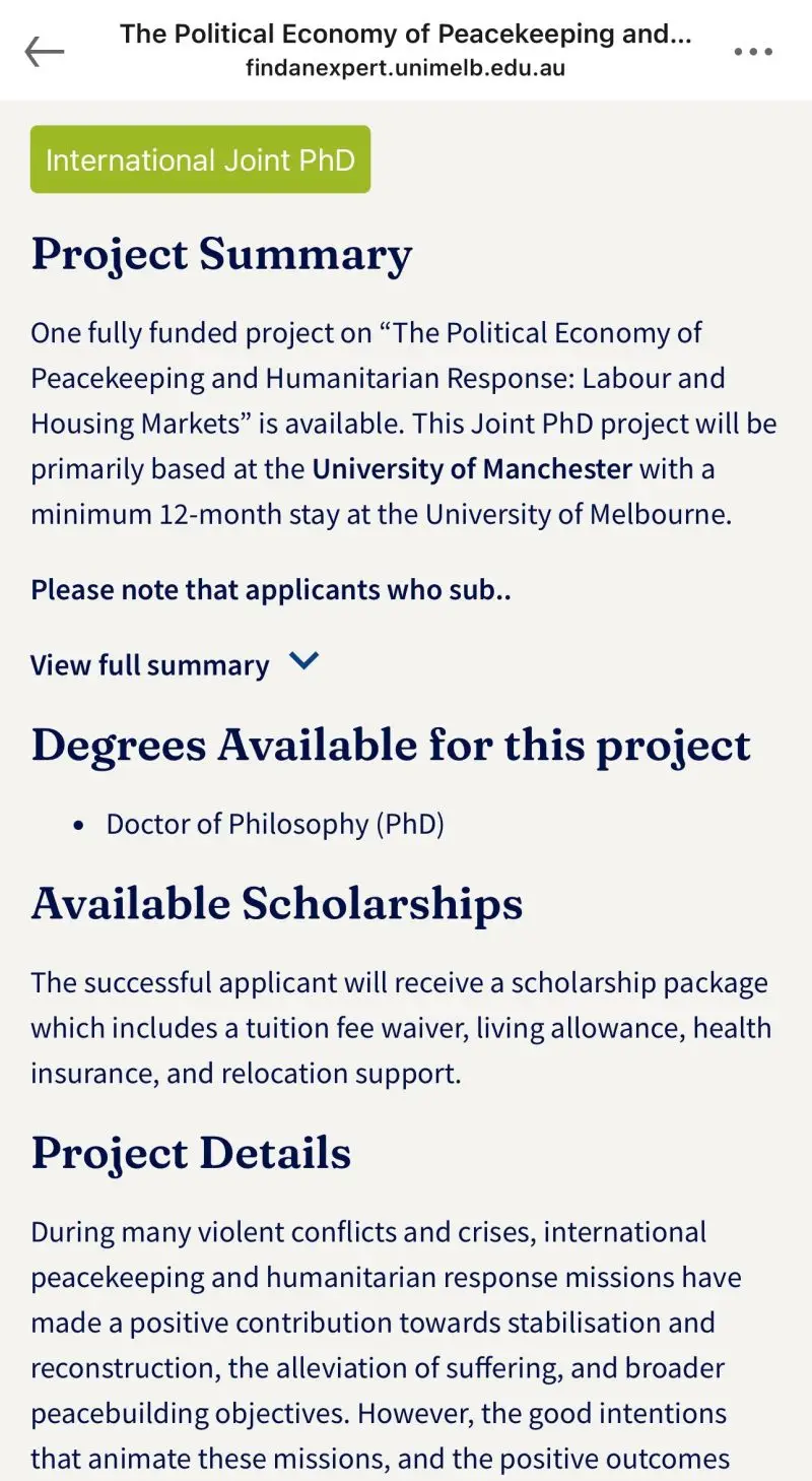 Research Degree Opportunity: International Joint PhD
