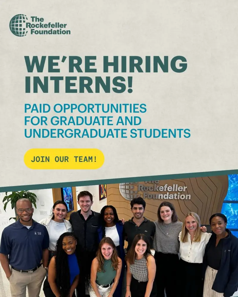 Paid Rockefeller Foundation Internship Opportunities 2026 – New York, USA