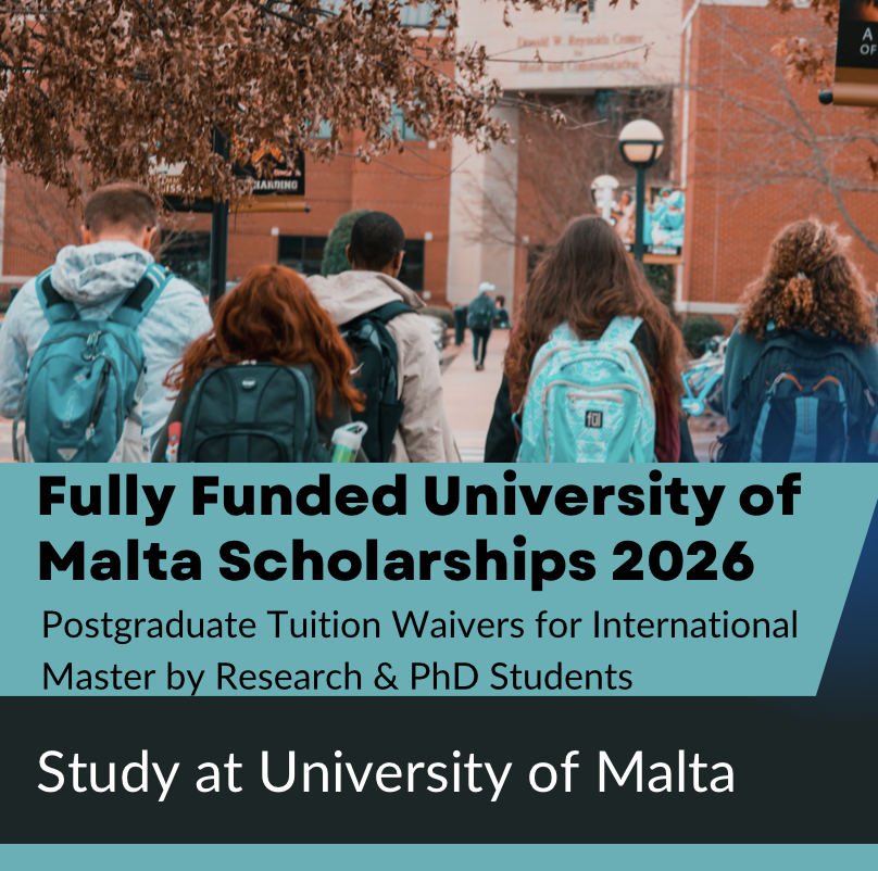 Fully Funded University of Malta Scholarships 2026: Postgraduate Tuition Waivers for International Master by Research & PhD Students