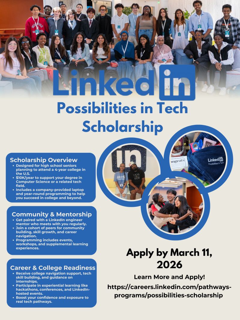 LinkedIn Possibilities in Tech Scholarship 2026: Four Years of Funding, Mentorship, and Career-Building for Future Engineers