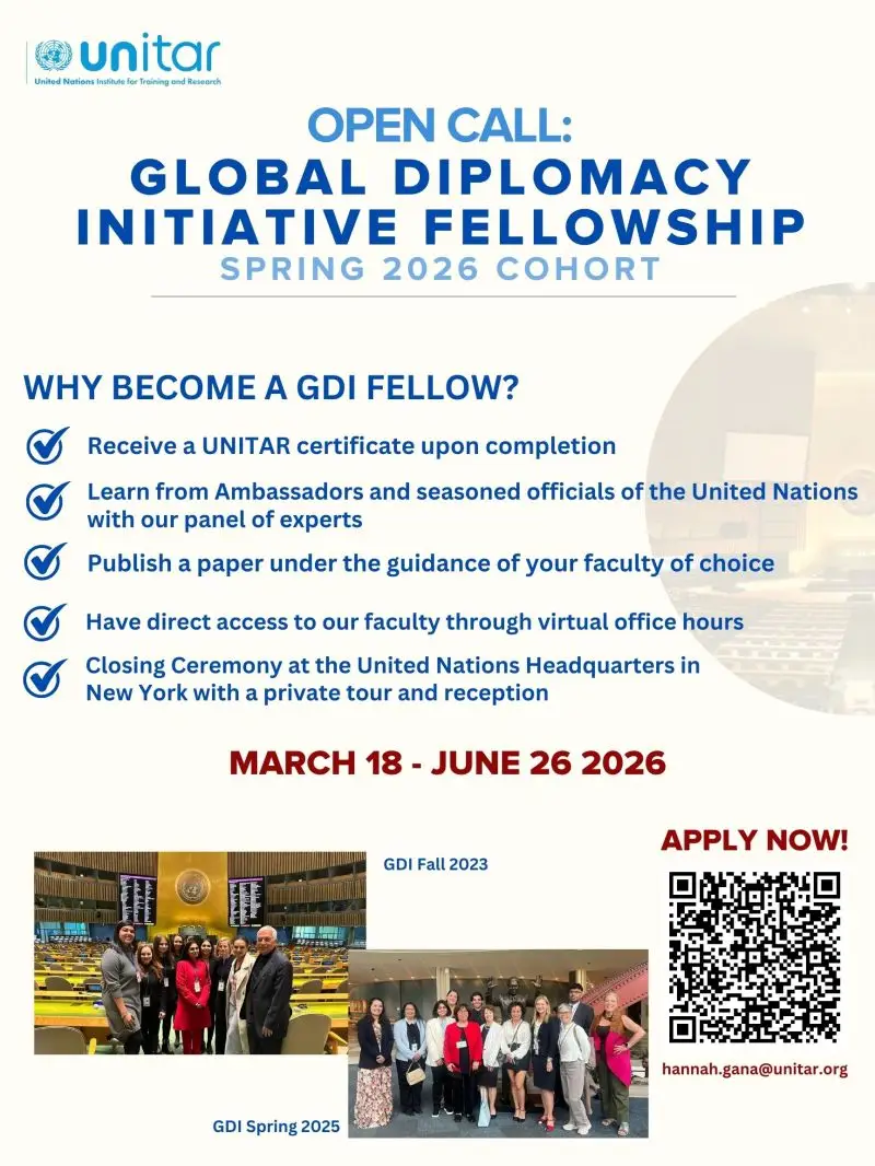 Global Diplomacy Initiative (GDI) Fellowship Programme Spring 2026: A Premier UNITAR Diplomacy Training in New York