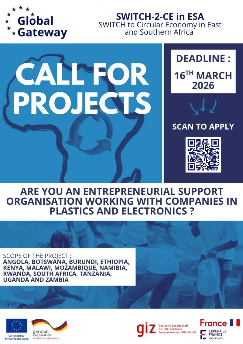 Grant Awards & Technical Assistance for Circular Economy Businesses in Plastic Packaging & E-Waste Value Chains (East & Southern Africa)