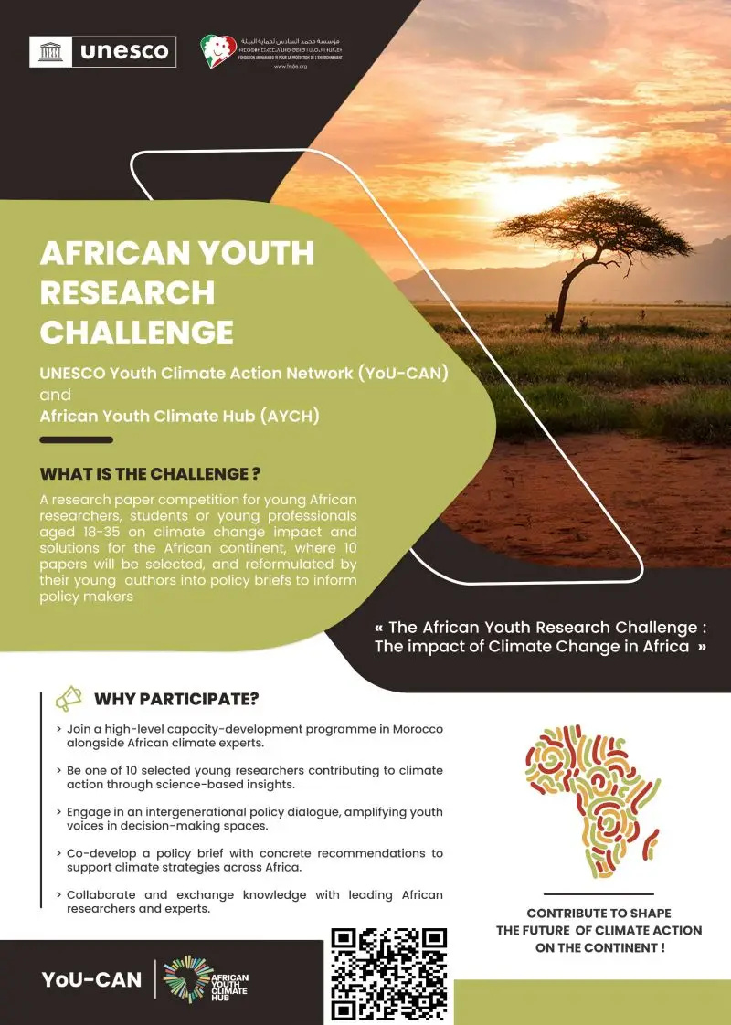 African Youth Research Challenge 2026 Uniting Young African Researchers to Tackle Climate Change through Knowledge, Innovation & Policy
