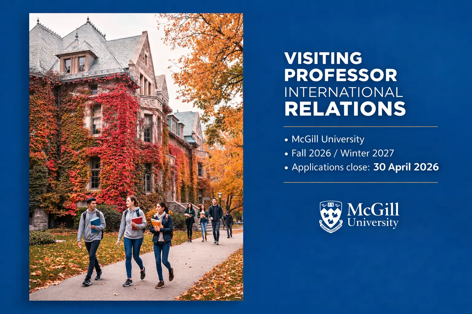 Visiting Professor in International Relations - Prestigious Academic Opportunity at McGill University