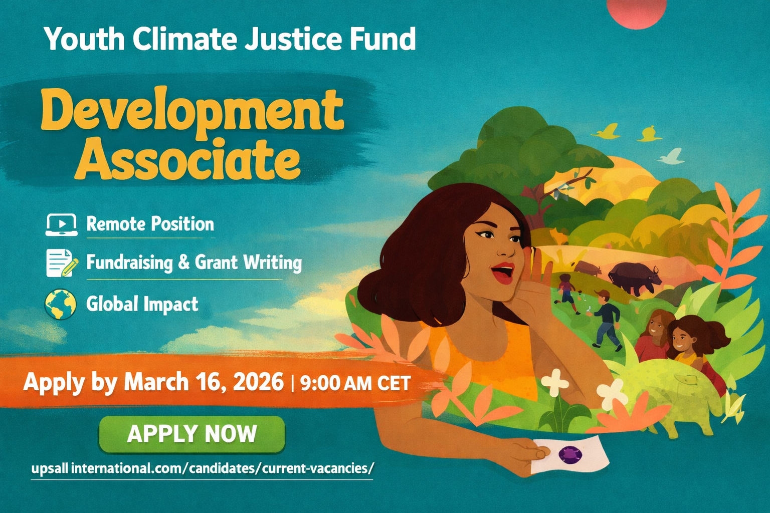 Youth Climate Justice Fund Hiring: Development Associate (Remote, Global) – Apply by March 16, 2026