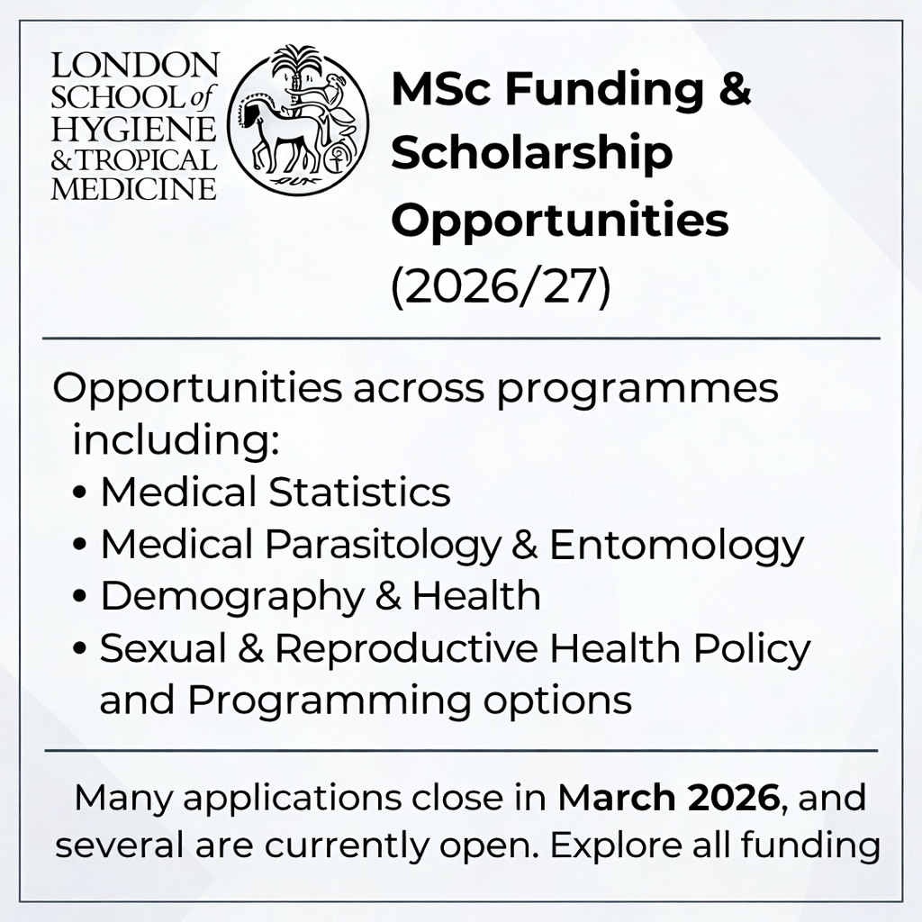 LSHTM MSc Scholarships and Funding Opportunities 2026/27
