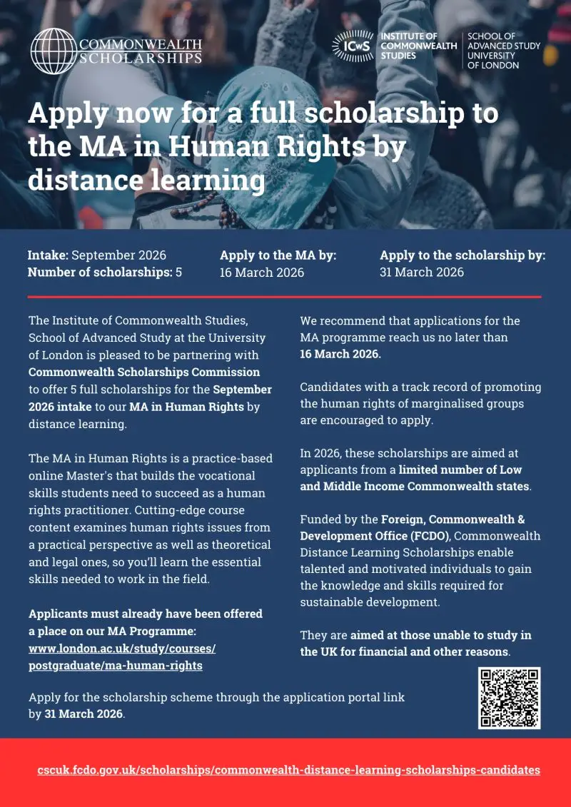 5 Fully Funded Commonwealth Scholarships for MSc in Global Development at The Open University (U.K.)