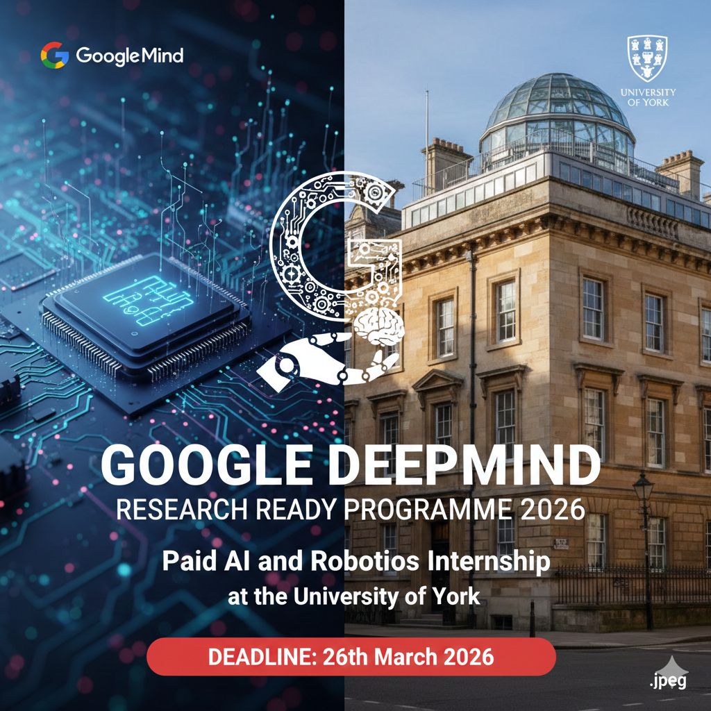 Google DeepMind Research Ready Programme 2026: Paid AI and Robotics Internship at the University of York