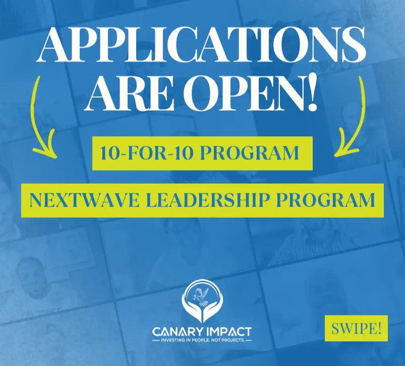 Canary Impact 2026 Leadership Opportunities: $10,000 Awards for Justice-Involved Leaders Through the 10-for-10 Program and NextWave Leadership Program (U.S.)
