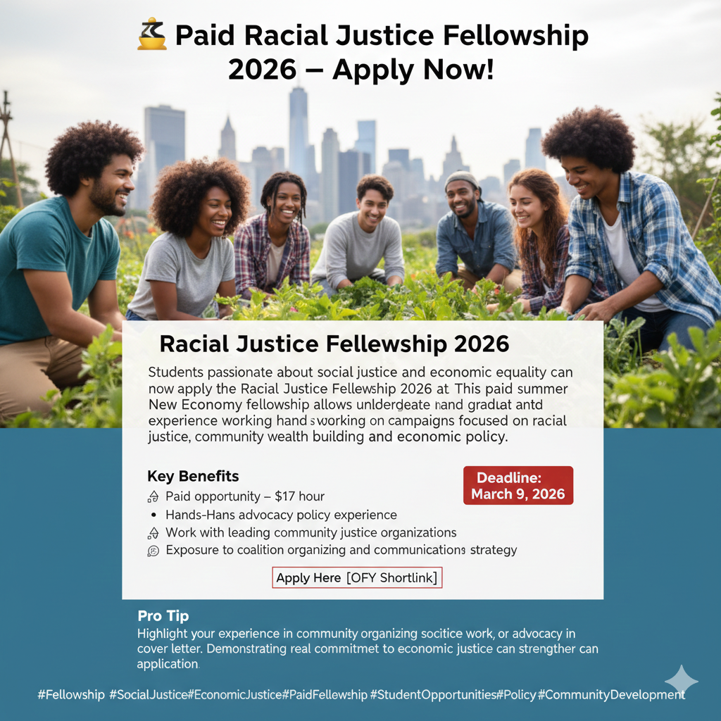 Racial Justice Fellowship 2026 at New Economy Project (Paid Opportunity for Students)