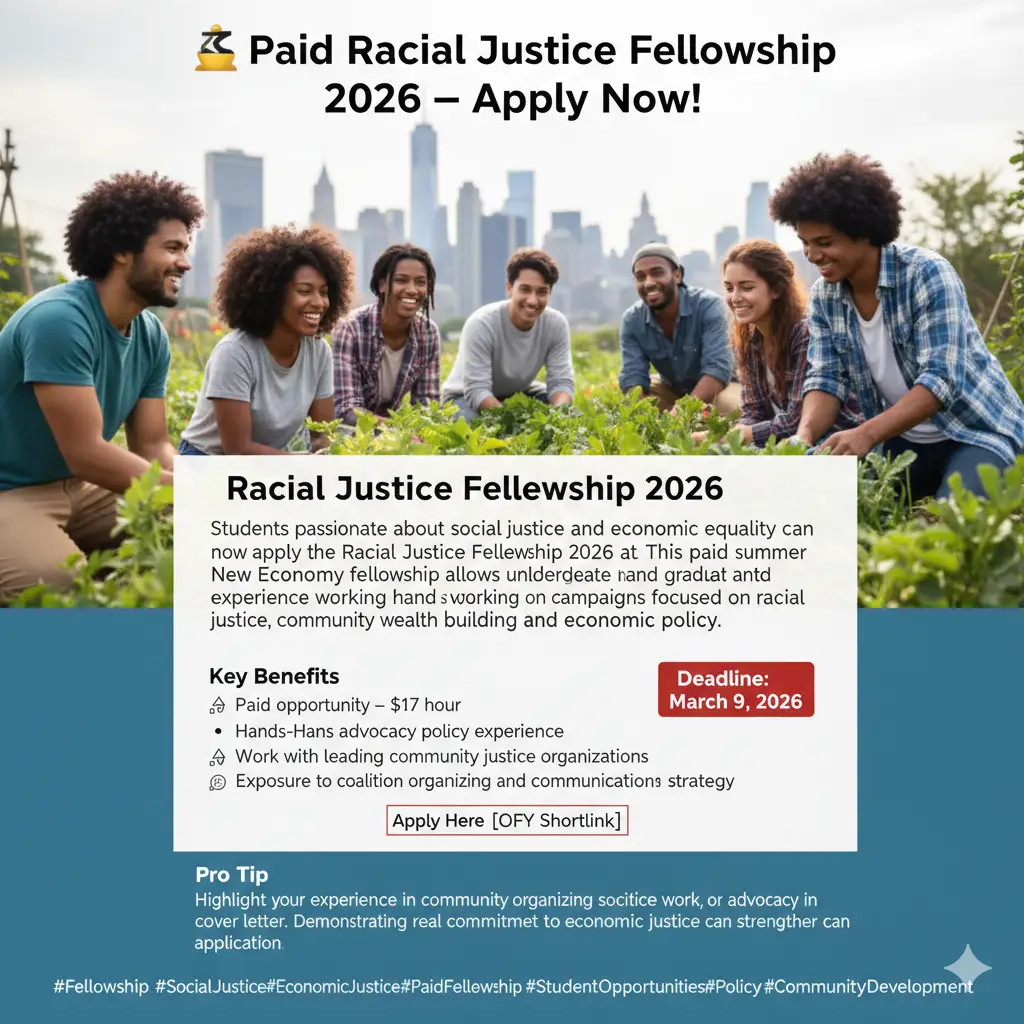 Racial Justice Fellowship 2026 at New Economy Project (Paid Opportunity for Students)