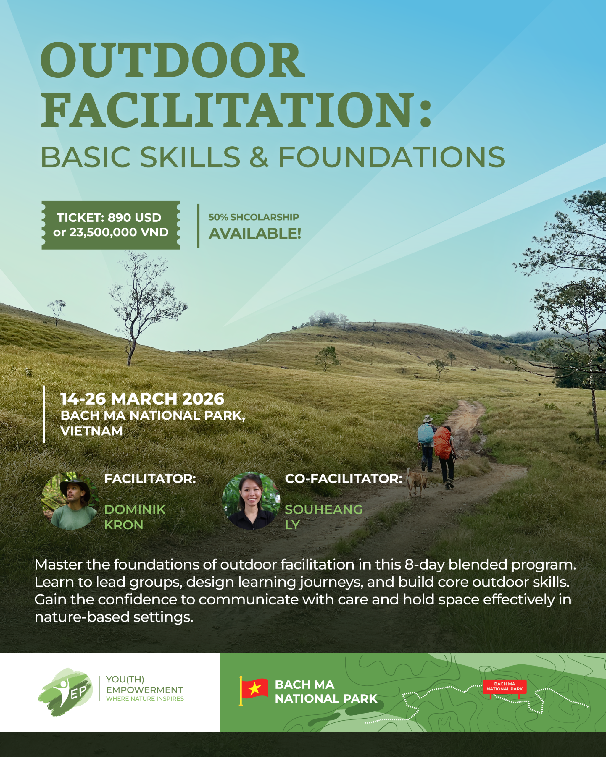 Outdoor Facilitation Training in Vietnam 2026: 8-Day Experiential Leadership & Nature Education Program (with Scholarships)