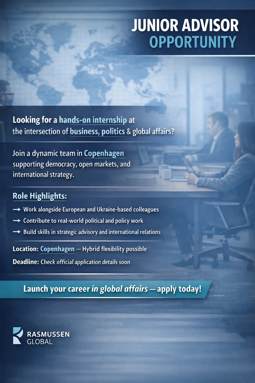 Apply Now for Junior Advisor Roles in Copenhagen - with Rasmussen Global 2026 Internship Program
