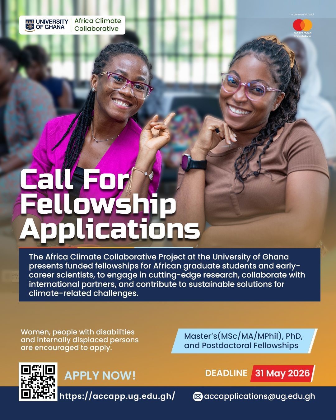 Africa Climate Collaborative Postgraduate Fellowships 2026 – Study at the University of Ghana (Fully Funded)
