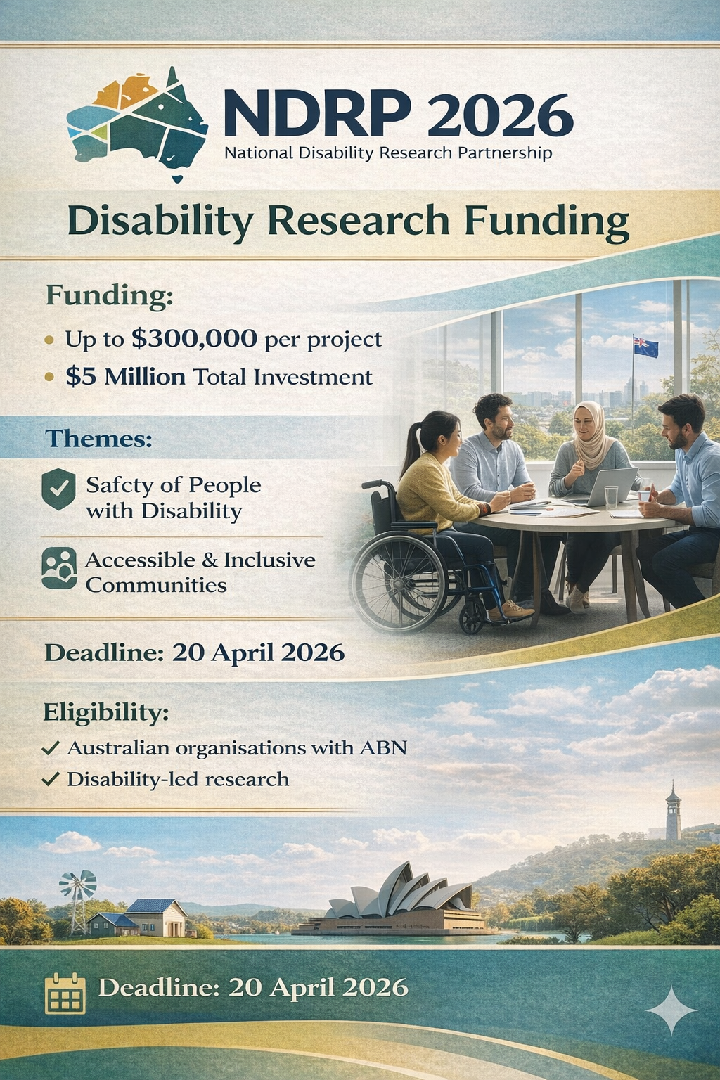 NDRP 2026 Disability Research Funding Australia up to $300,000 per project