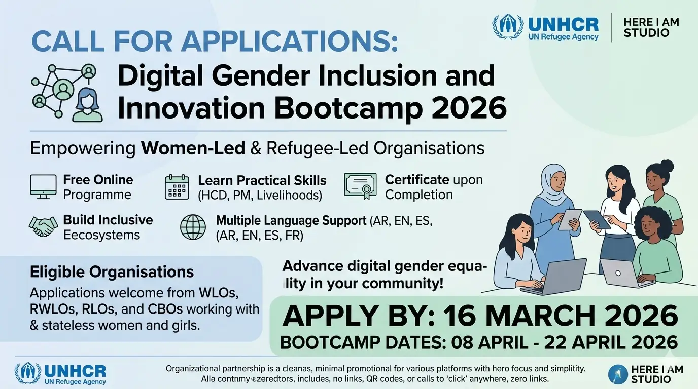 Digital Gender Inclusion and Innovation Bootcamp 2026: Free UNHCR Programme for Women-Led and Refugee-Led Organisations