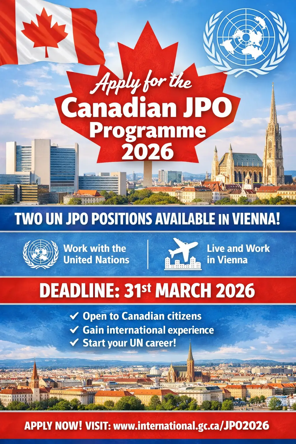 Apply for the Canadian JPO Programme 2026: Two UN JPO Positions Available in Vienna