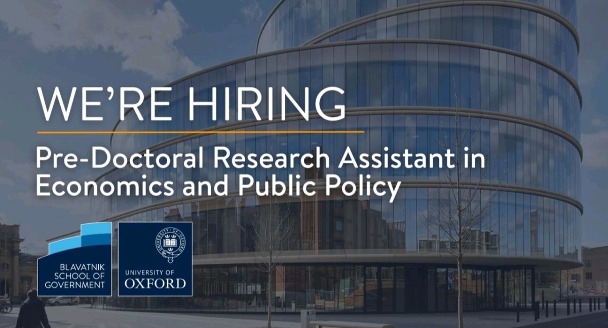 Oxford Blavatnik School of Government Pre-Doctoral Research Assistant 2026