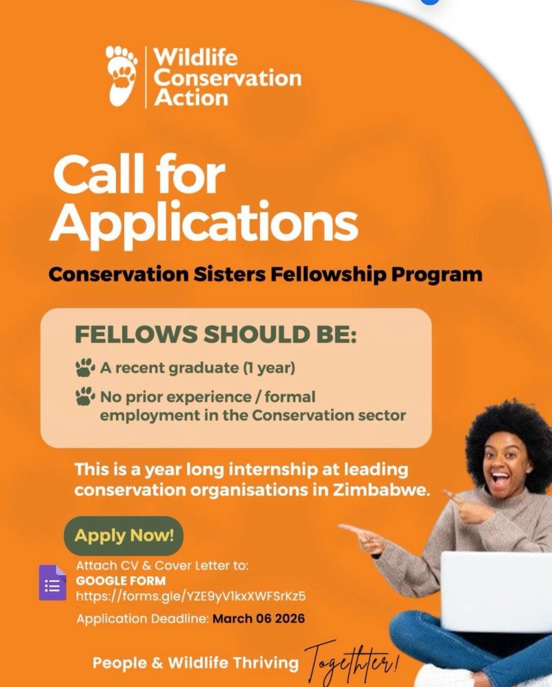 Conservation Sisters Fellowship 2026 in Zimbabwe: One-Year Conservation Internship for Recent Female Graduates