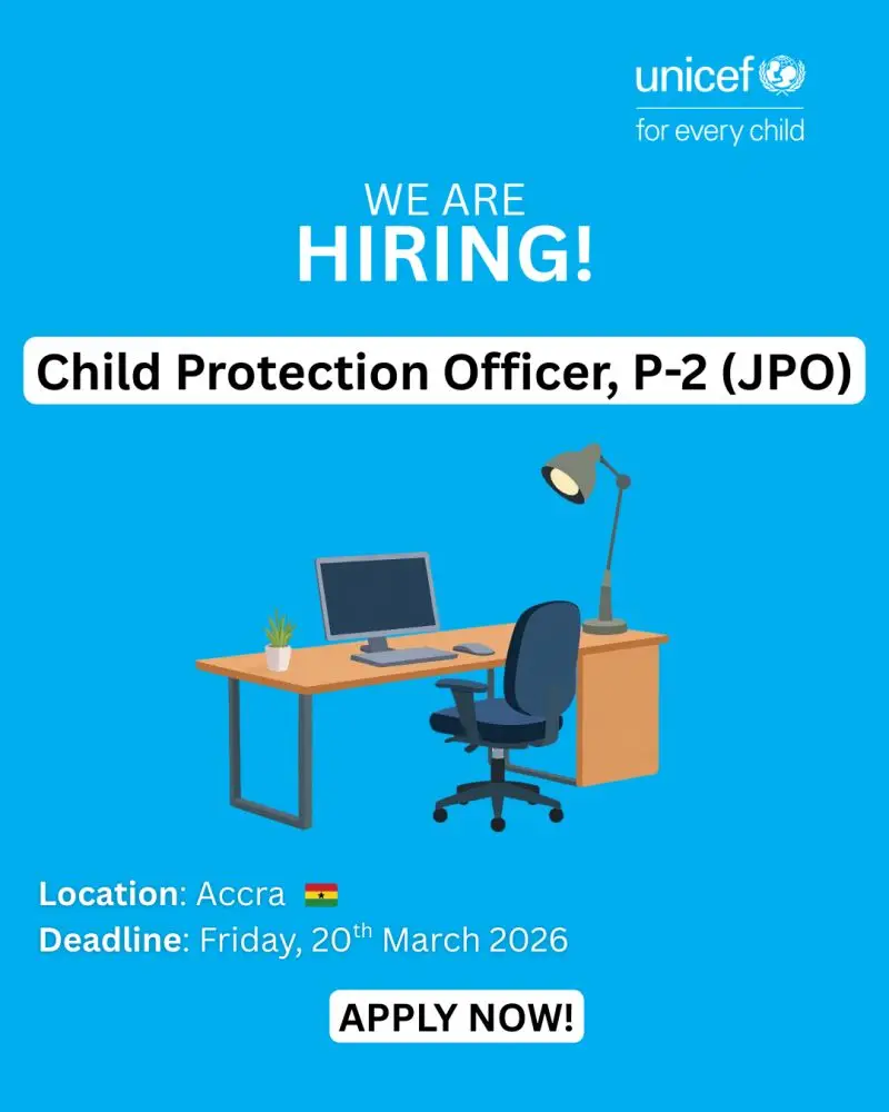 Apply for UNICEF Child Protection Officer (P-2) Position in Ghana – Norwegian JPO Programme