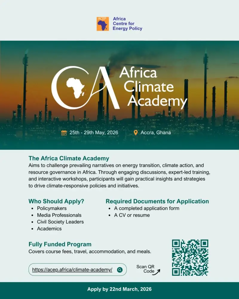 Join the Africa Climate Academy 2026: A Fully Funded Program on Climate and Energy Transition in Africa