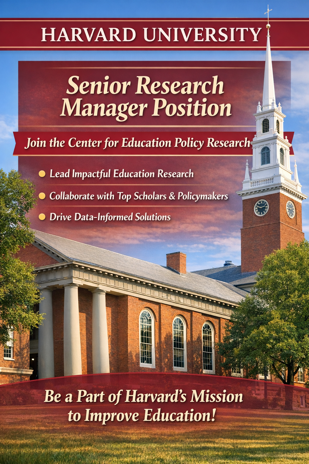 Senior Research Manager Position at Harvard University: Join the Center for Education Policy Research