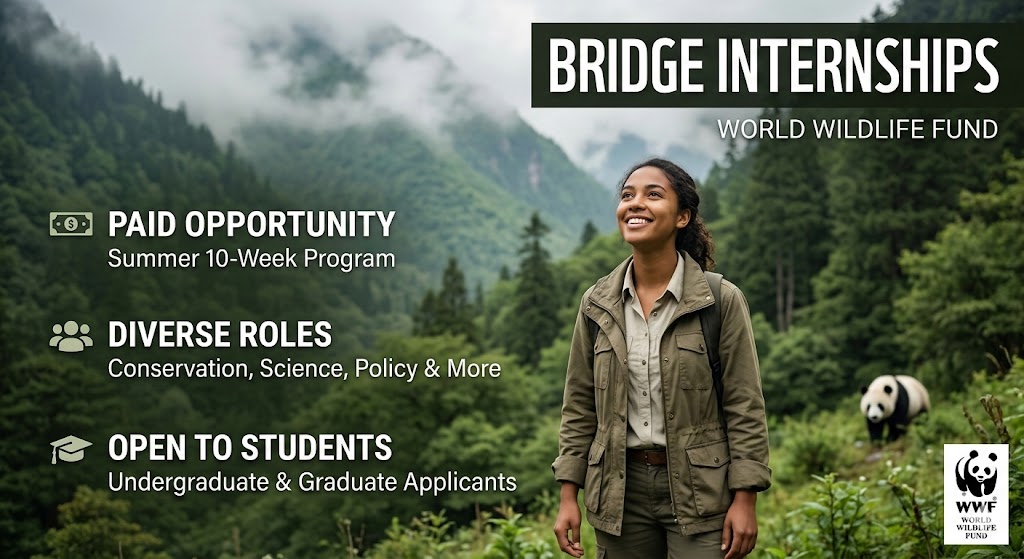 WWF BRIDGE Paid Summer Internship 2026: Fully Paid Global Internship Opportunity for Students Interested in Conservation Careers