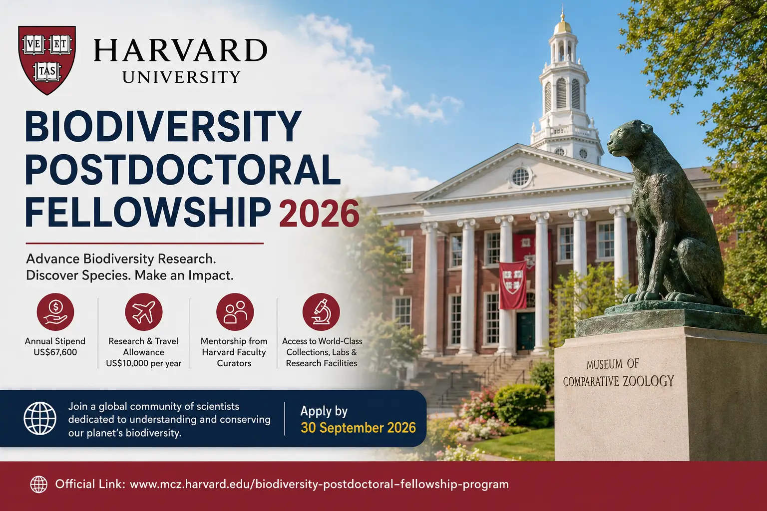 Harvard biodiversity postdoctoral fellowship 2026